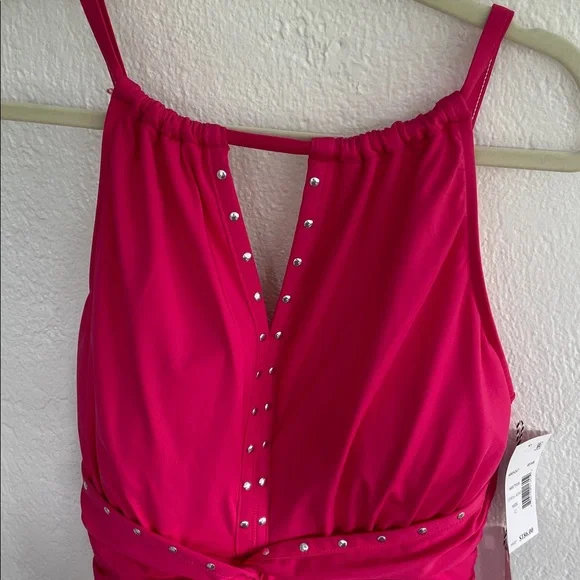 MAGICSUIT NWT Womens Diana Coral Rose Riveted Cinch‎ Waist One Piece Swimsuit 12 - Picture 3 of 8